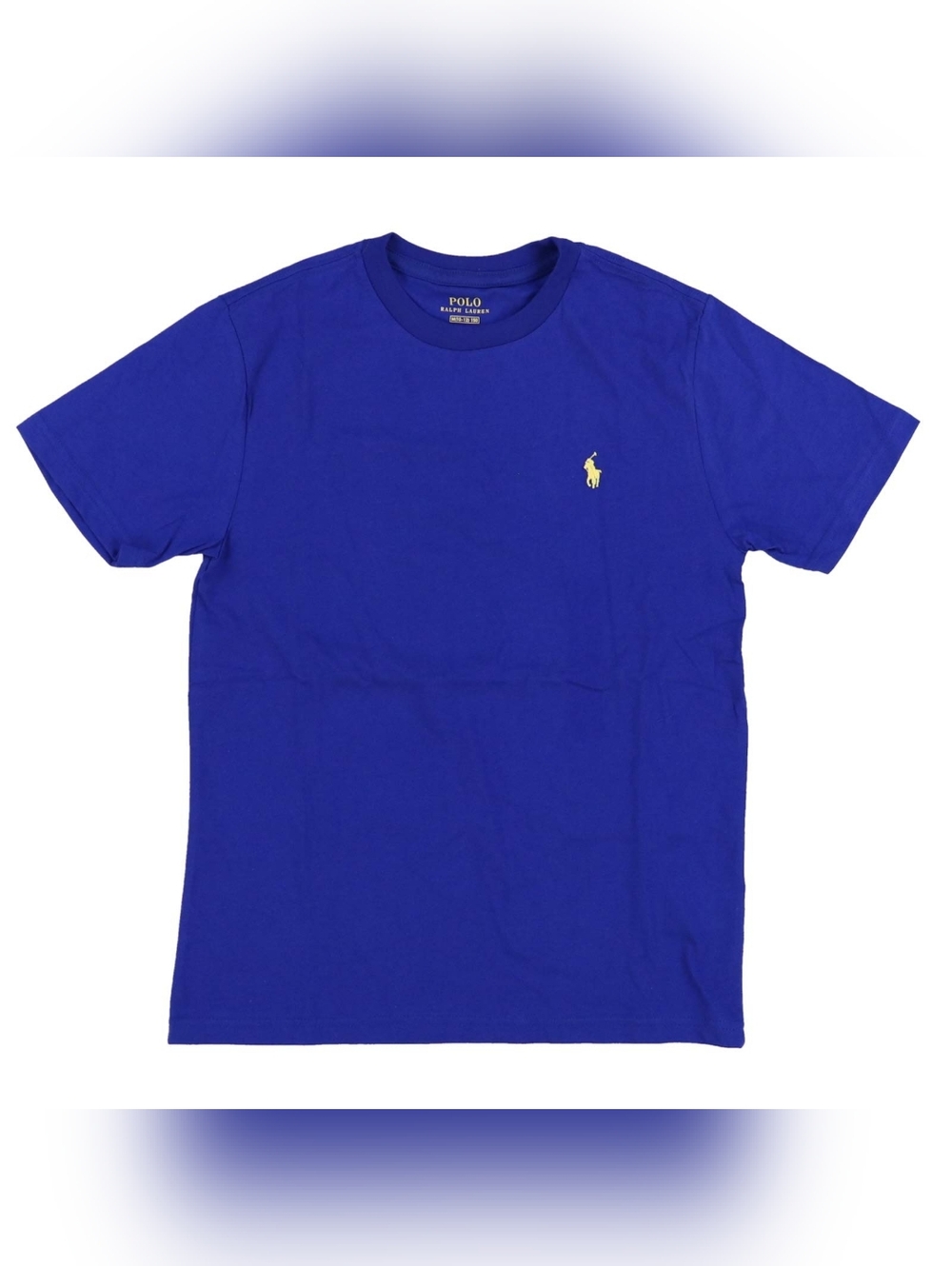 Ralph Lauren Boys Royal Blue crew neck T Shirt with Yellow Pony Logo